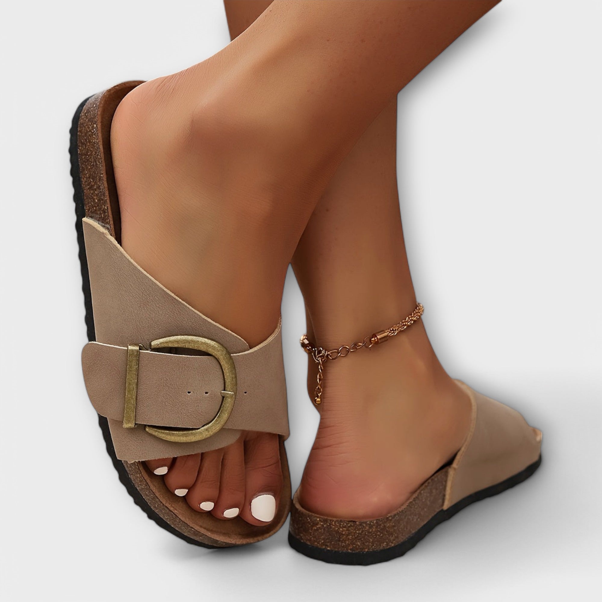 ZUZANA | Dámské korkové pantofle s přezkovým zapínáním Design