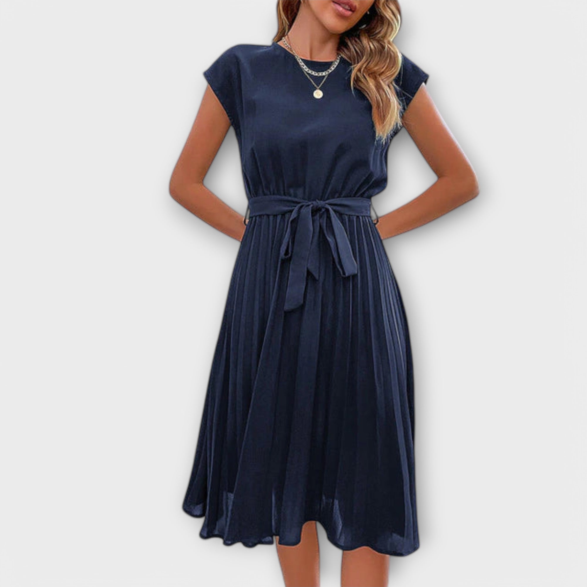 ZUZANA | Krátký rukáv, plisovaná, casual minidress