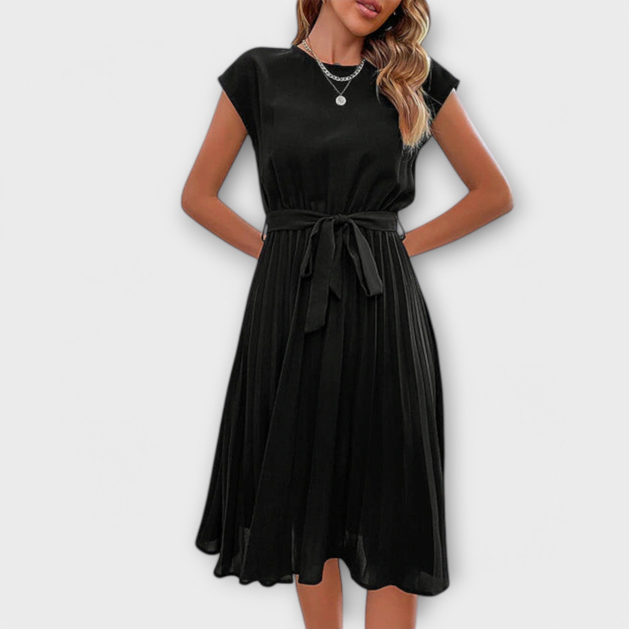 ZUZANA | Krátký rukáv, plisovaná, casual minidress