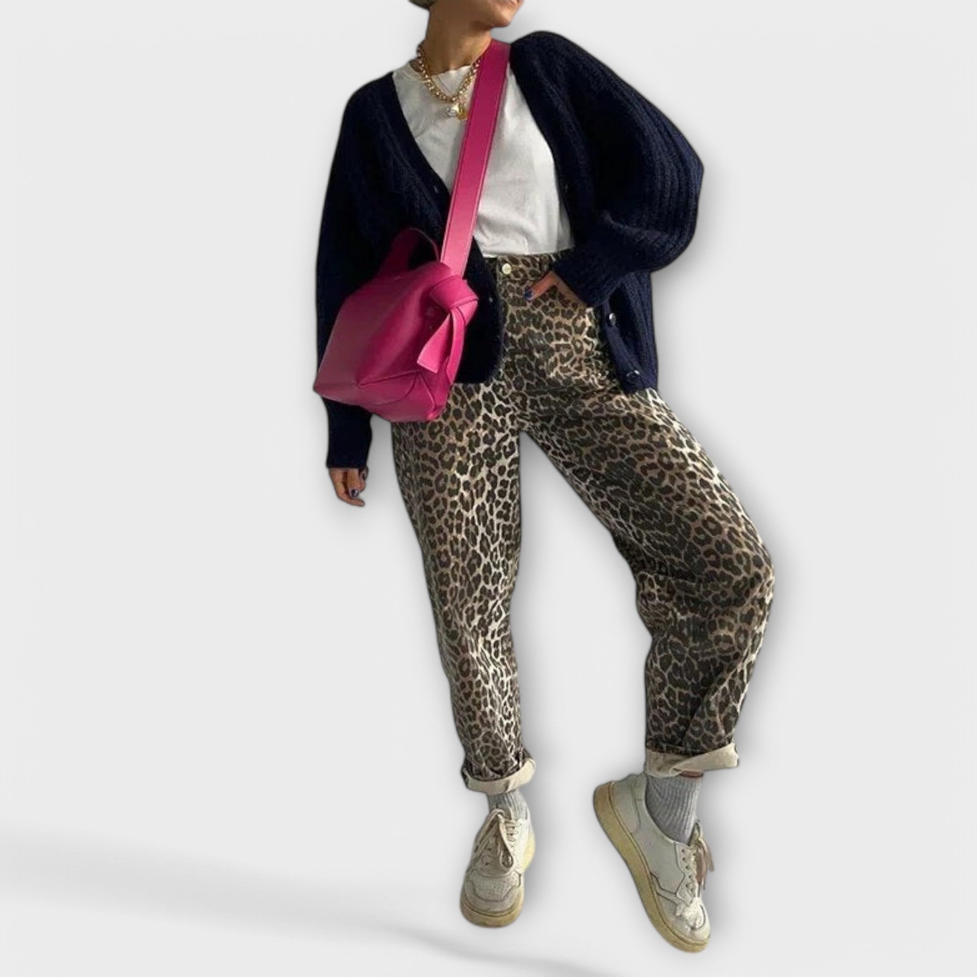 ZUZANA | Vintage džíny s leopardím potiskem
