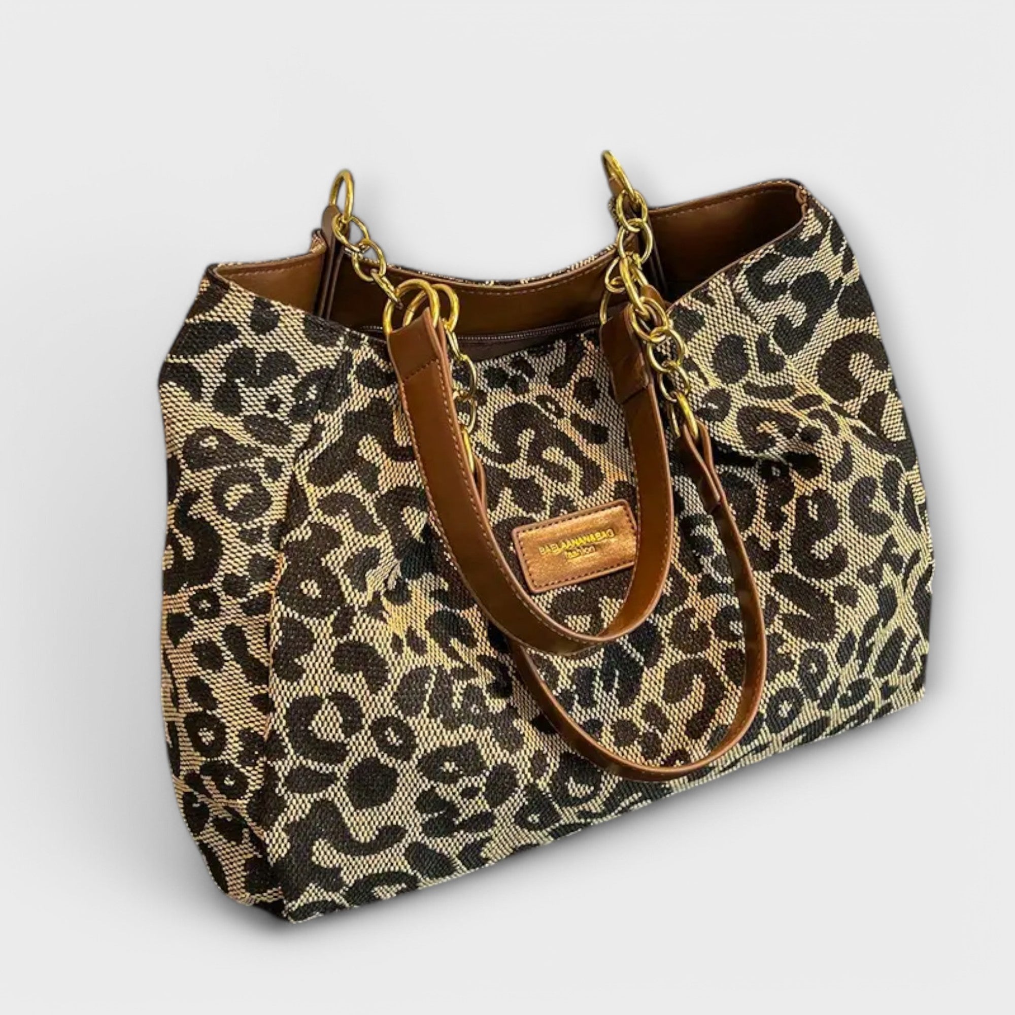 ZUZANA | Plátěná taška s leopardím vzorem