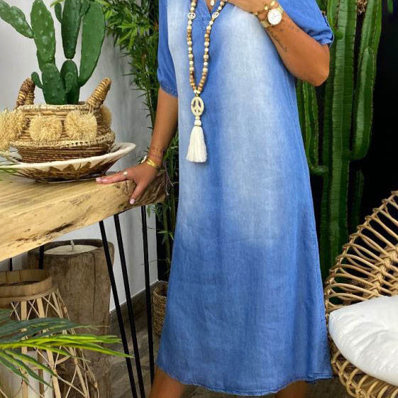 ZUZANA | Boho šaty s denim vzhledem