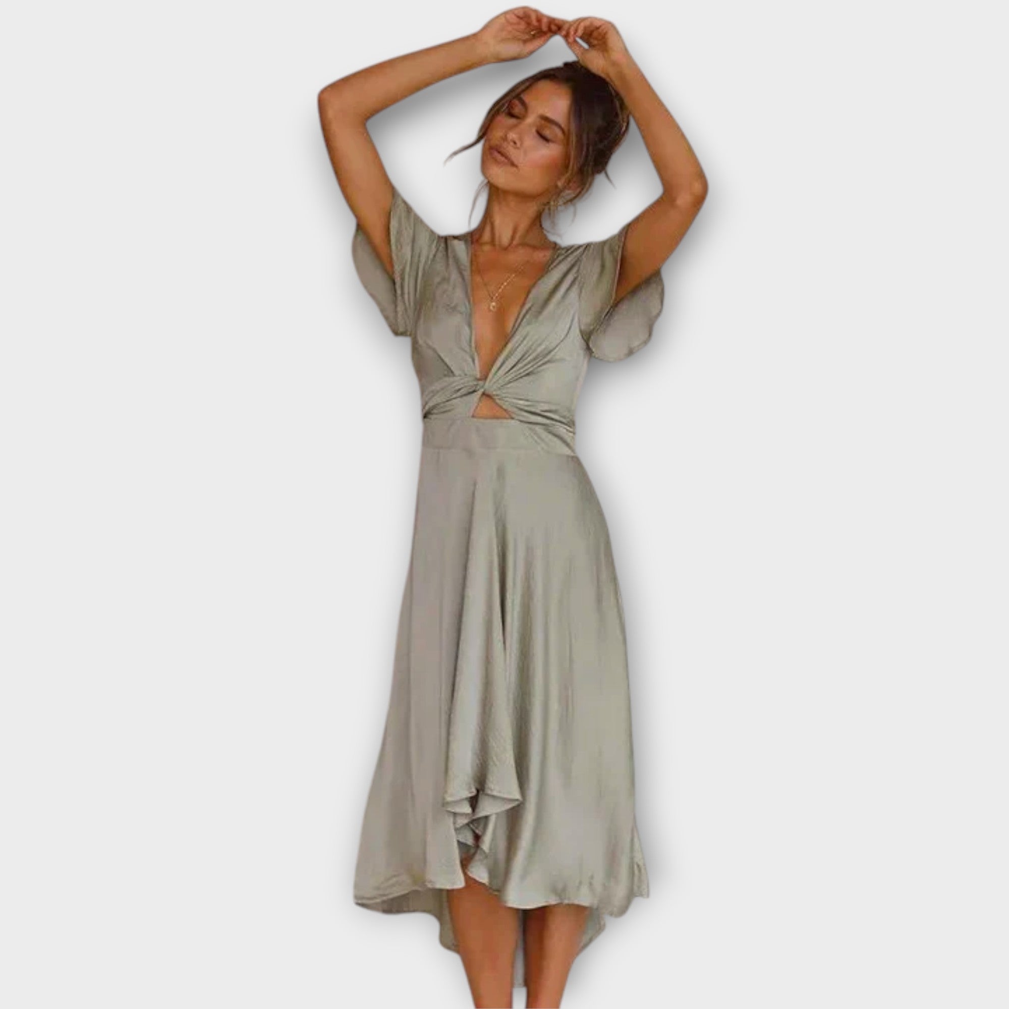 ZUZANA | Elegantní midi šaty s V výstřihem