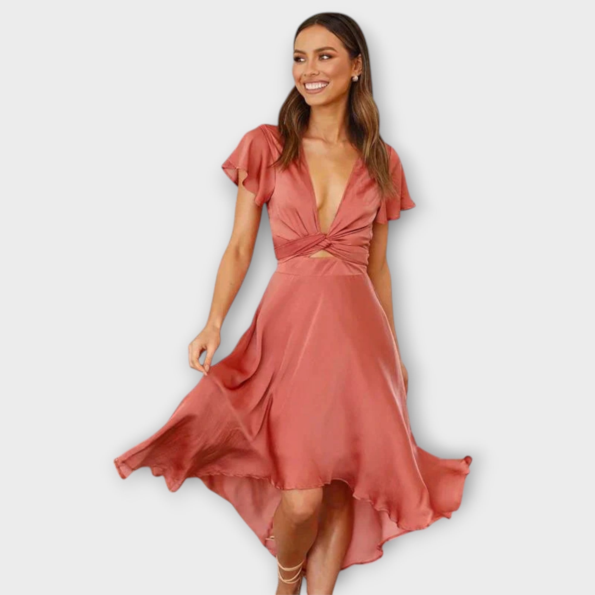 ZUZANA | Elegantní midi šaty s V výstřihem