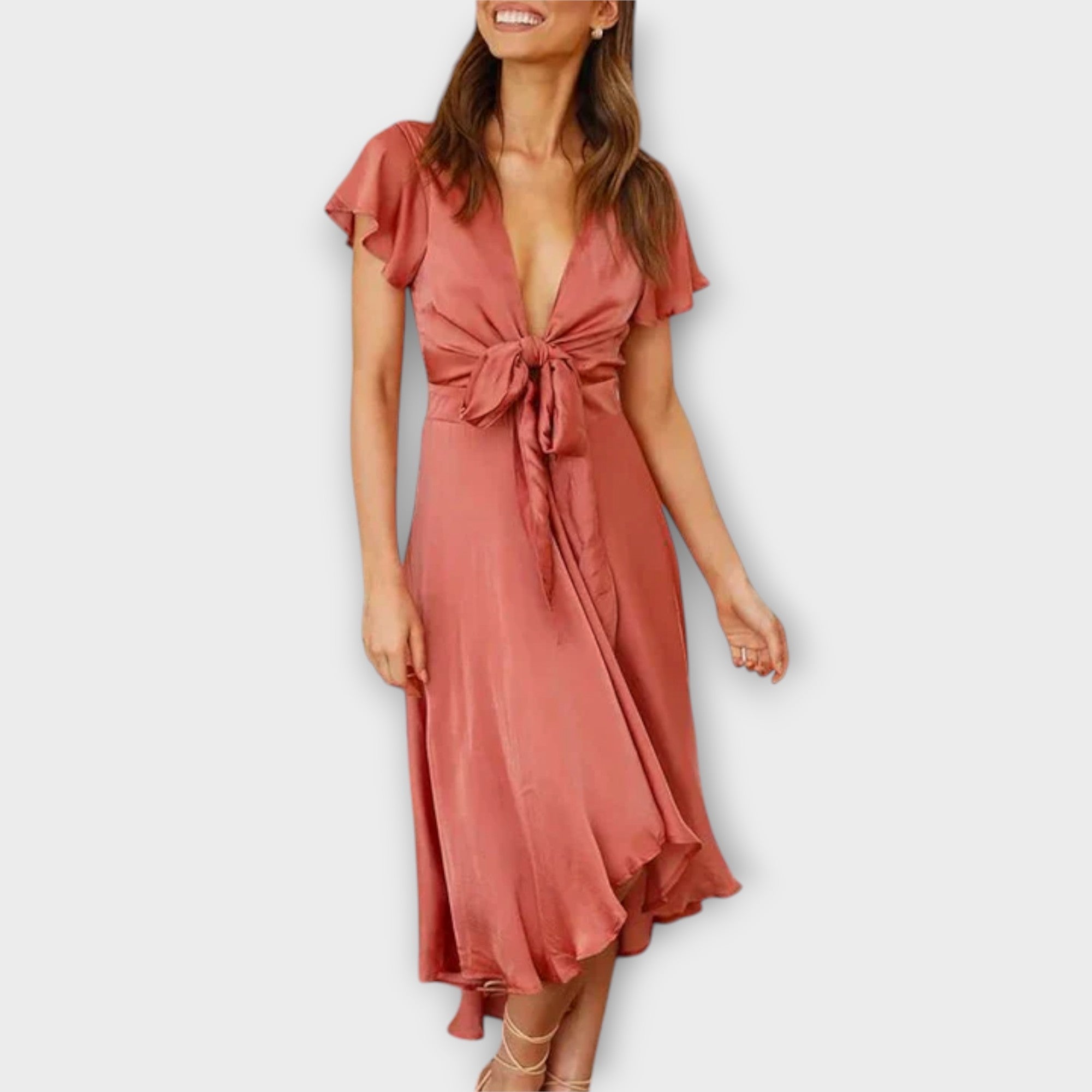 ZUZANA | Elegantní midi šaty s V výstřihem