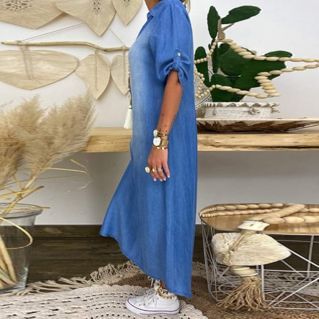 ZUZANA | Boho šaty s denim vzhledem
