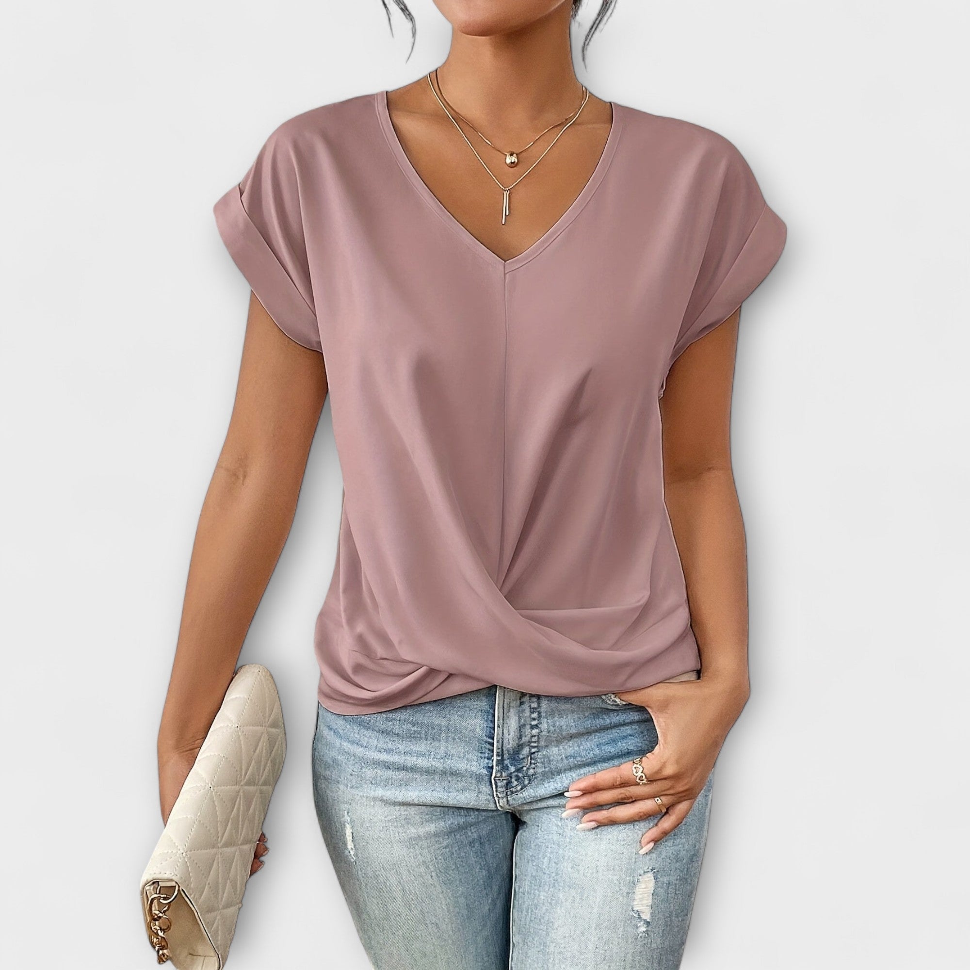 ZUZANA | Top s V-výstřihem a detaily knoflíku