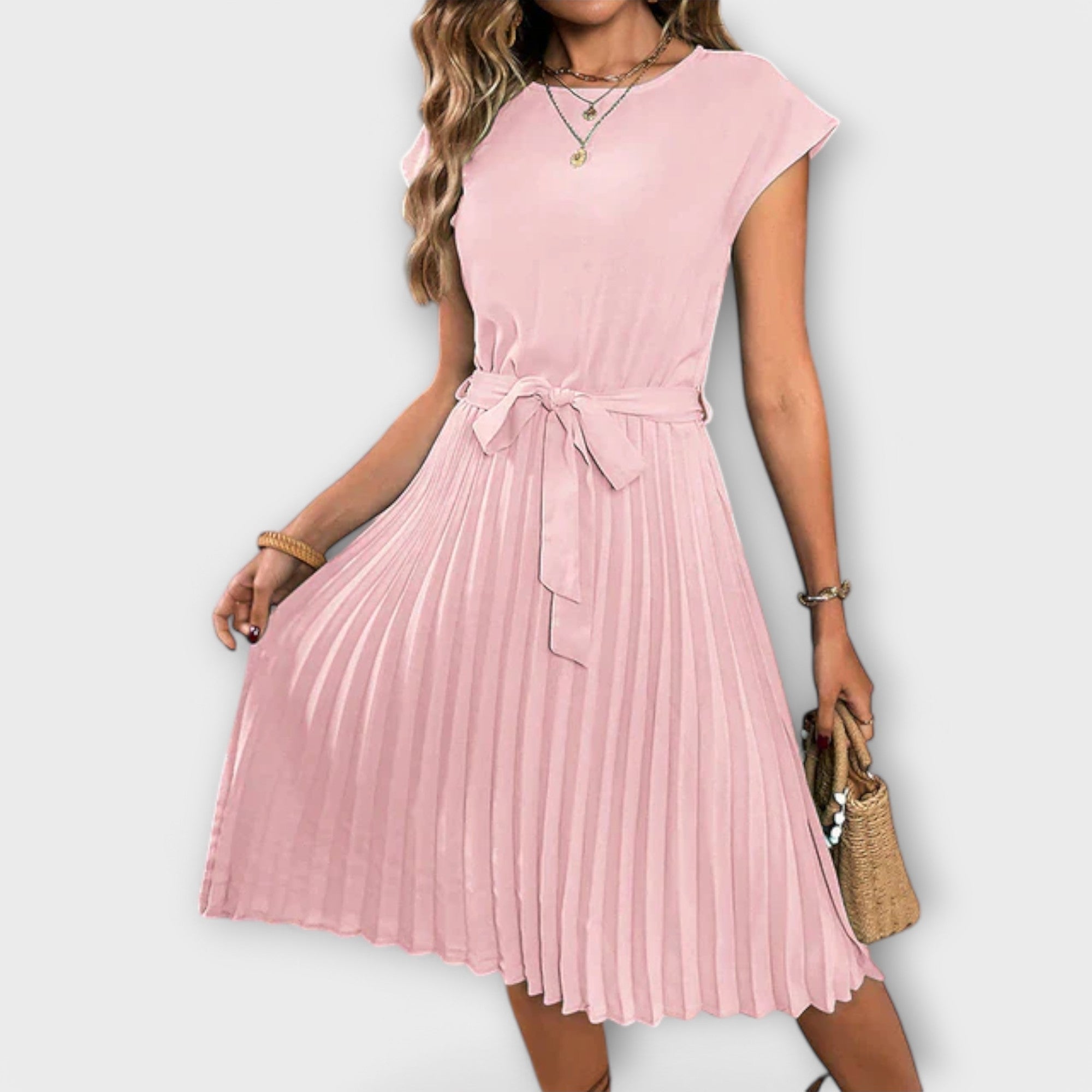 ZUZANA | Krátký rukáv, plisovaná, casual minidress