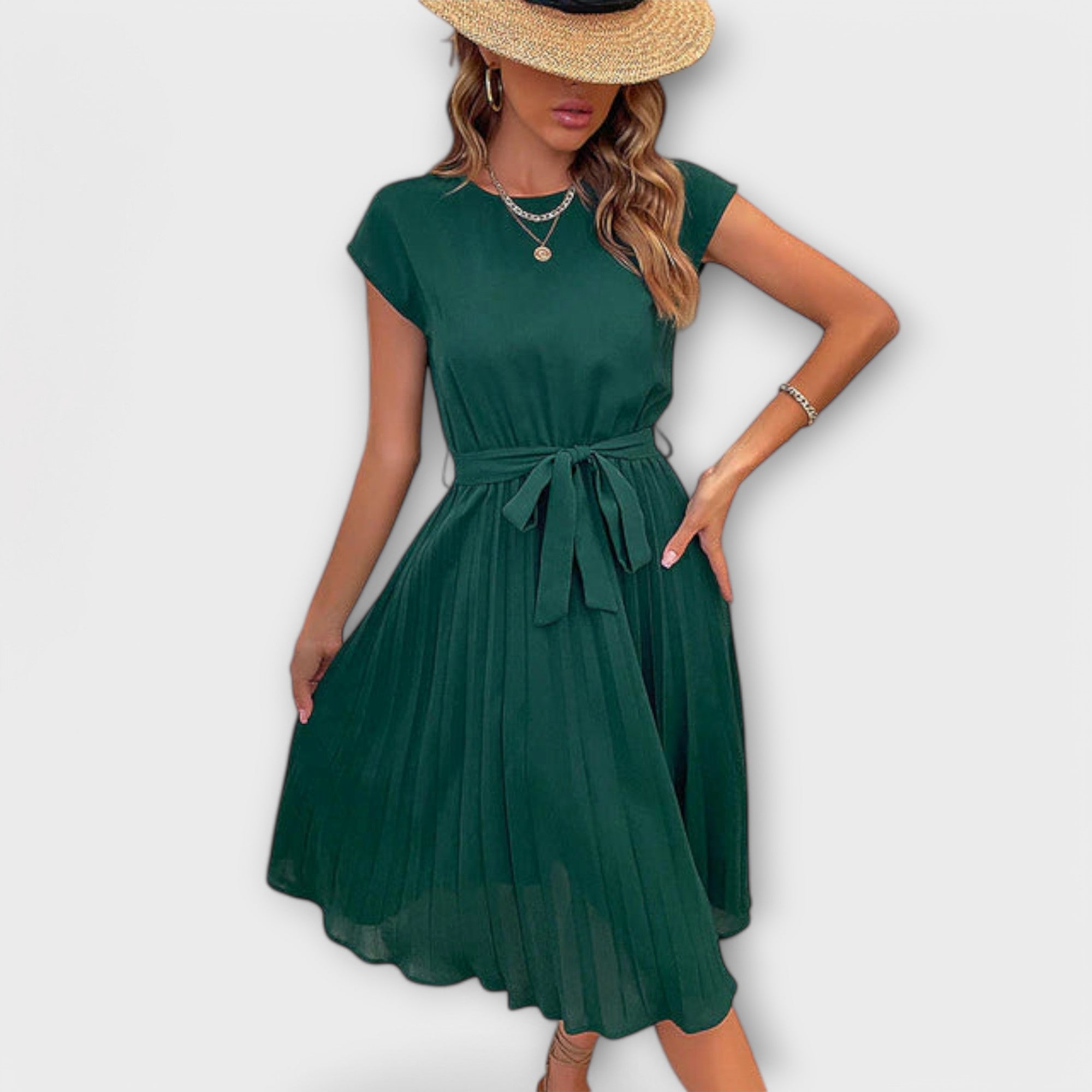 ZUZANA | Krátký rukáv, plisovaná, casual minidress