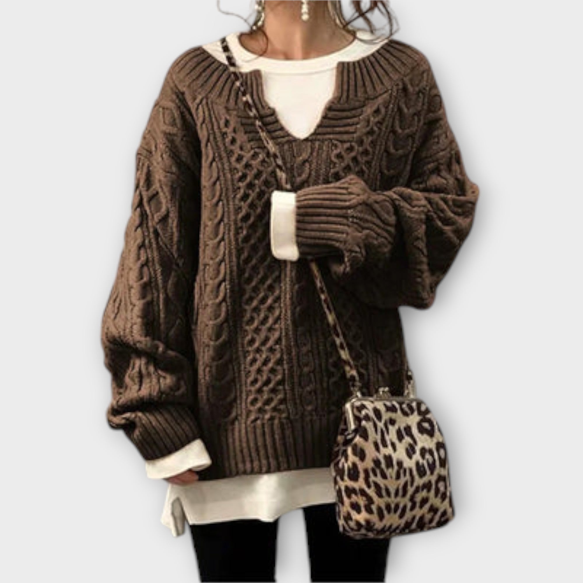 ZUZANA | Oversized svetr s kabelovým vzorem