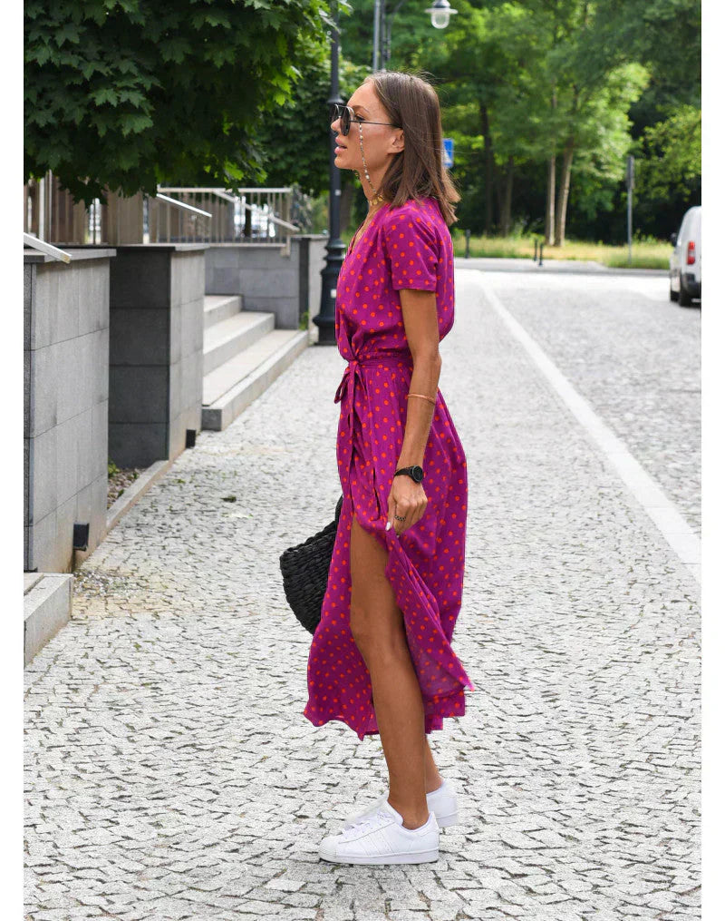 ZUZANA | Letní zavinovací šaty s výrazným květinovým vzorem