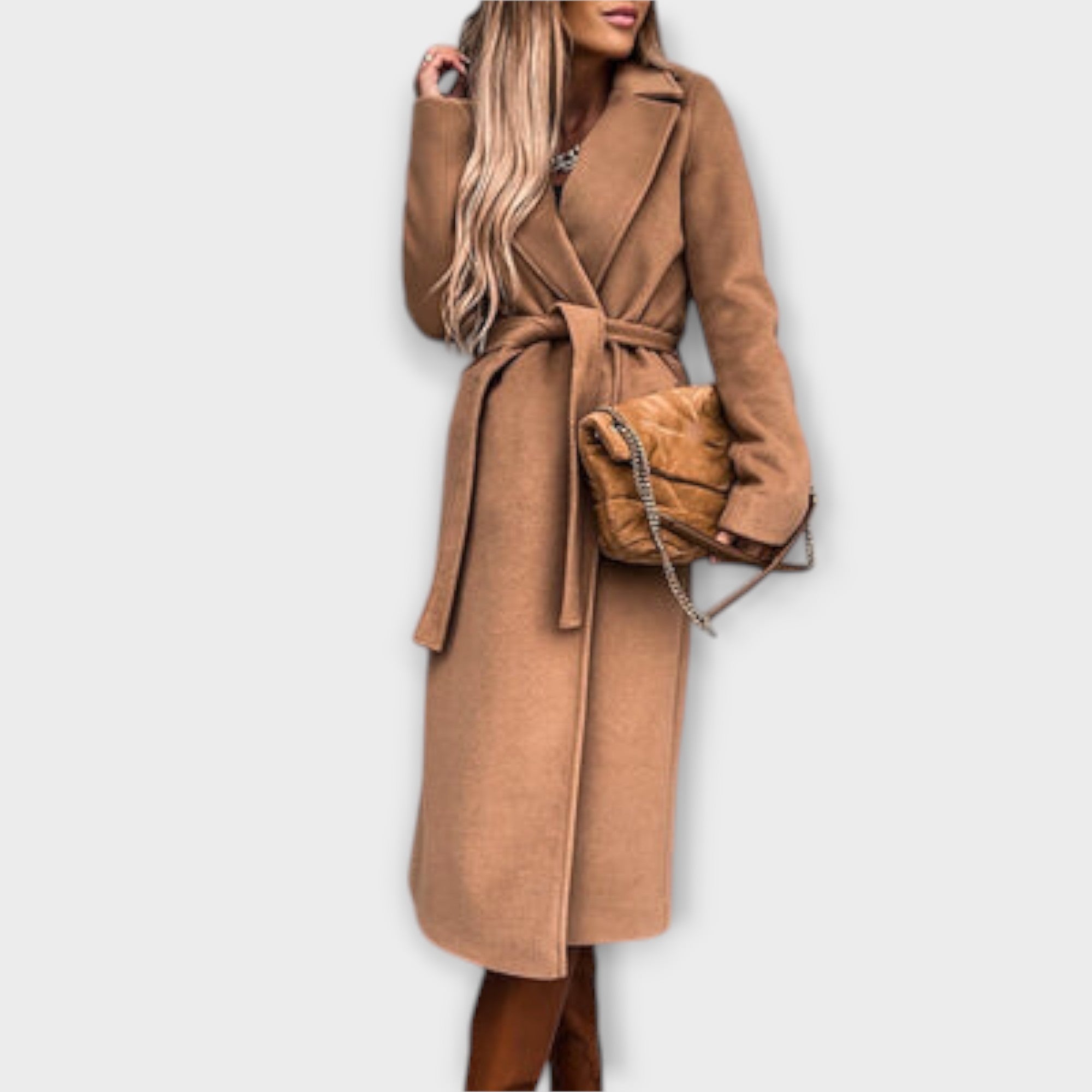 ZUZANA | Elegantní Dlouhý Kabát s Páskem