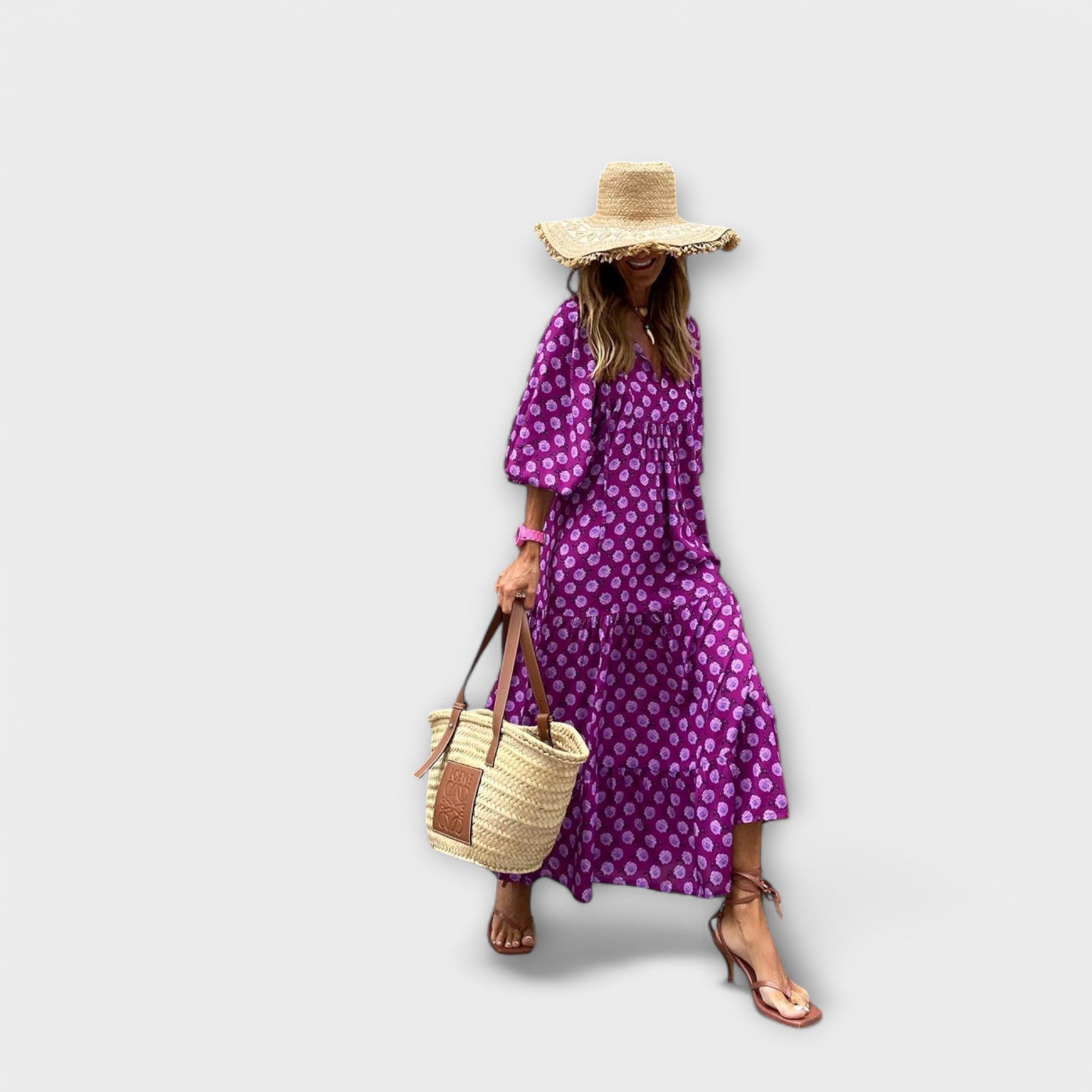 ZUZANA | Elegantní Geometrická Maxi Šaty