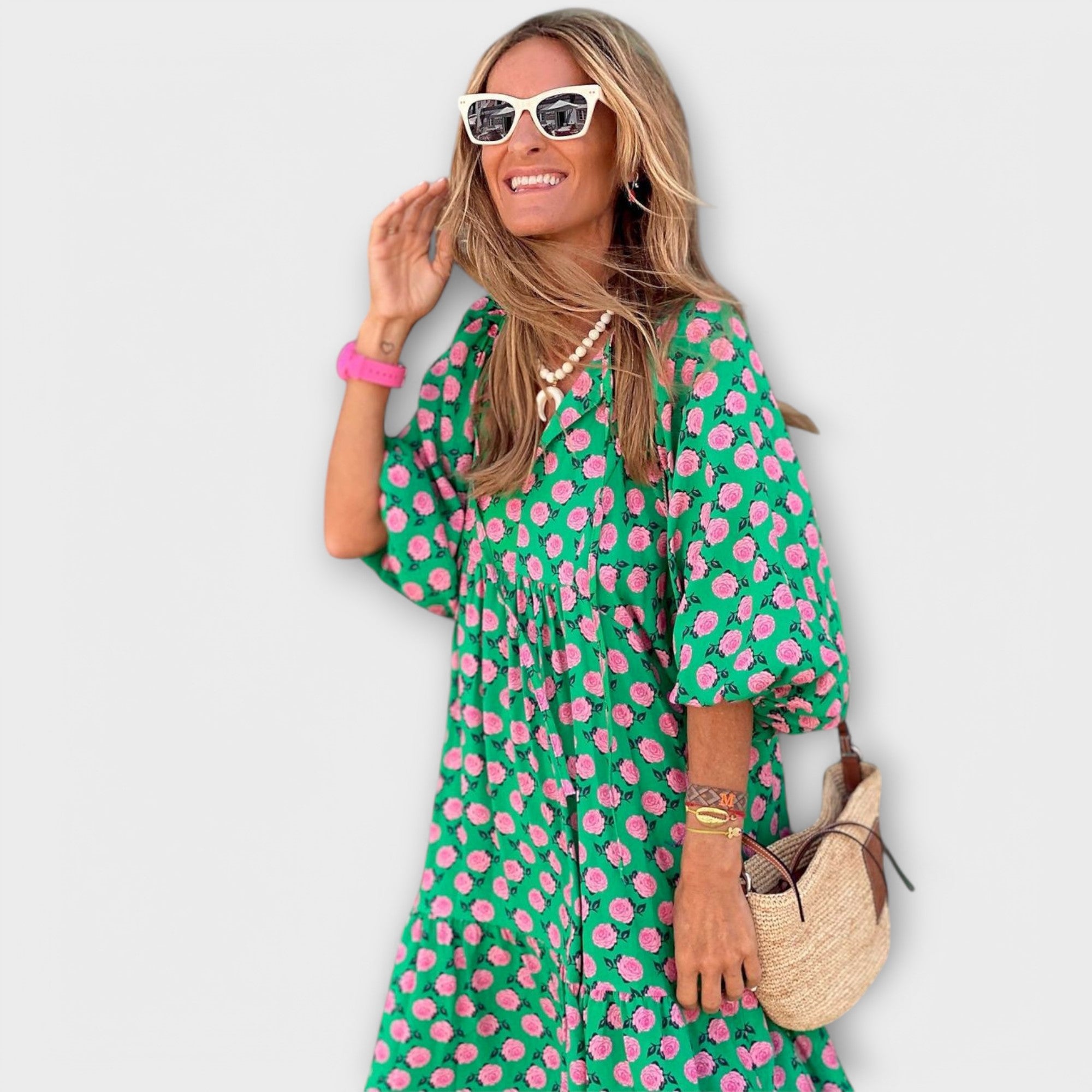 ZUZANA | Elegantní Geometrická Maxi Šaty
