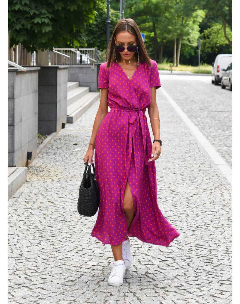 ZUZANA | Letní zavinovací šaty s výrazným květinovým vzorem