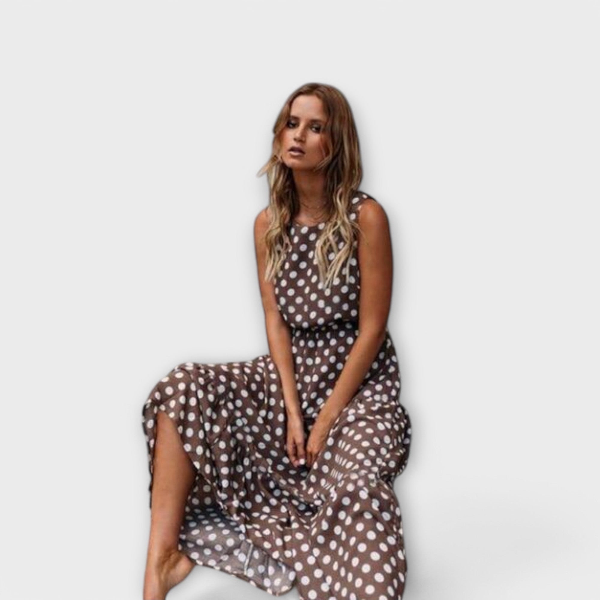 ZUZANA | Boho-midi šaty s puntíky