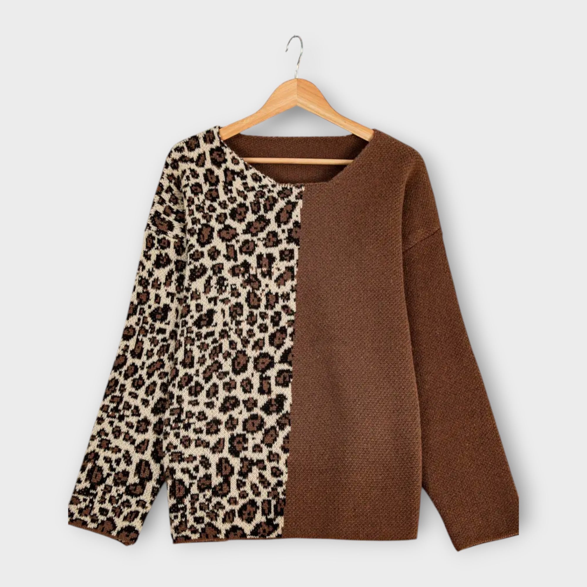 ZUZANA | Pohodlný svetr s leopardím designem