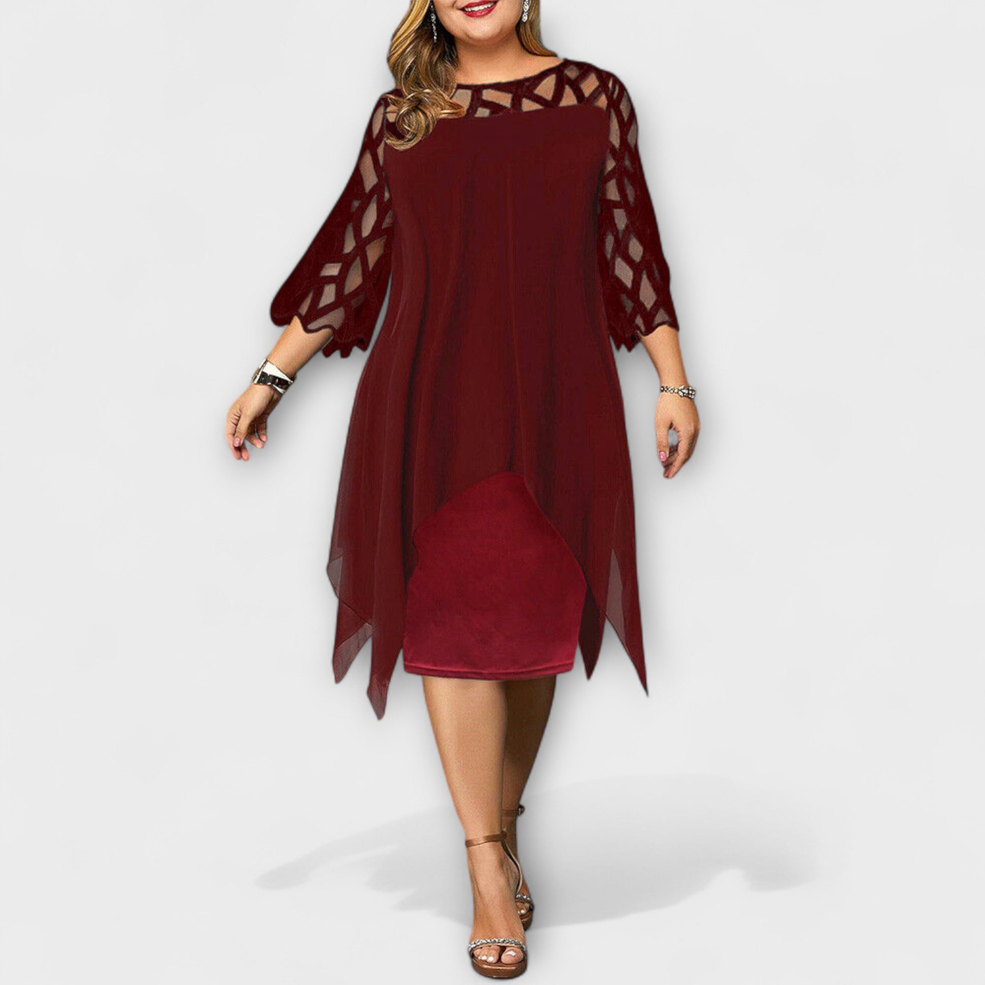 ZUZANA | Stylová Midi Šaty ve Velikosti Plus