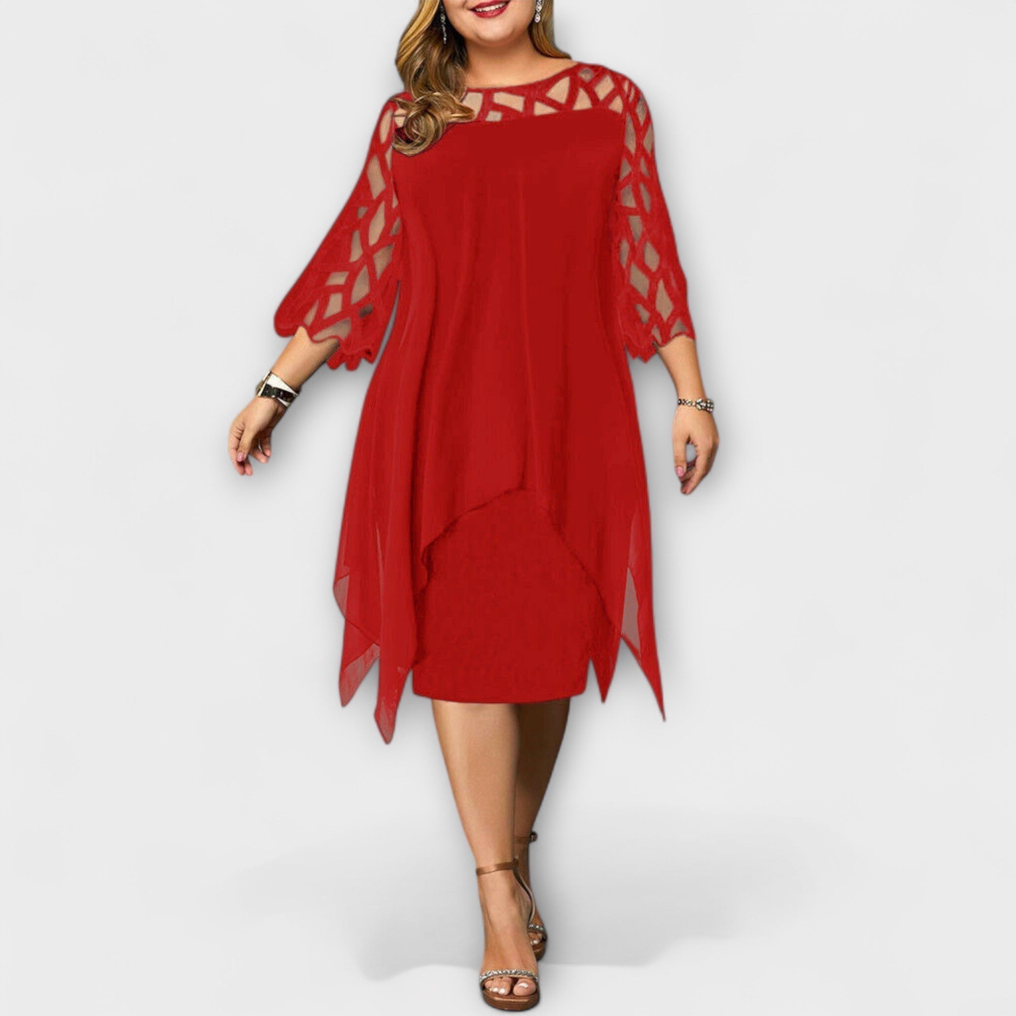 ZUZANA | Stylová Midi Šaty ve Velikosti Plus