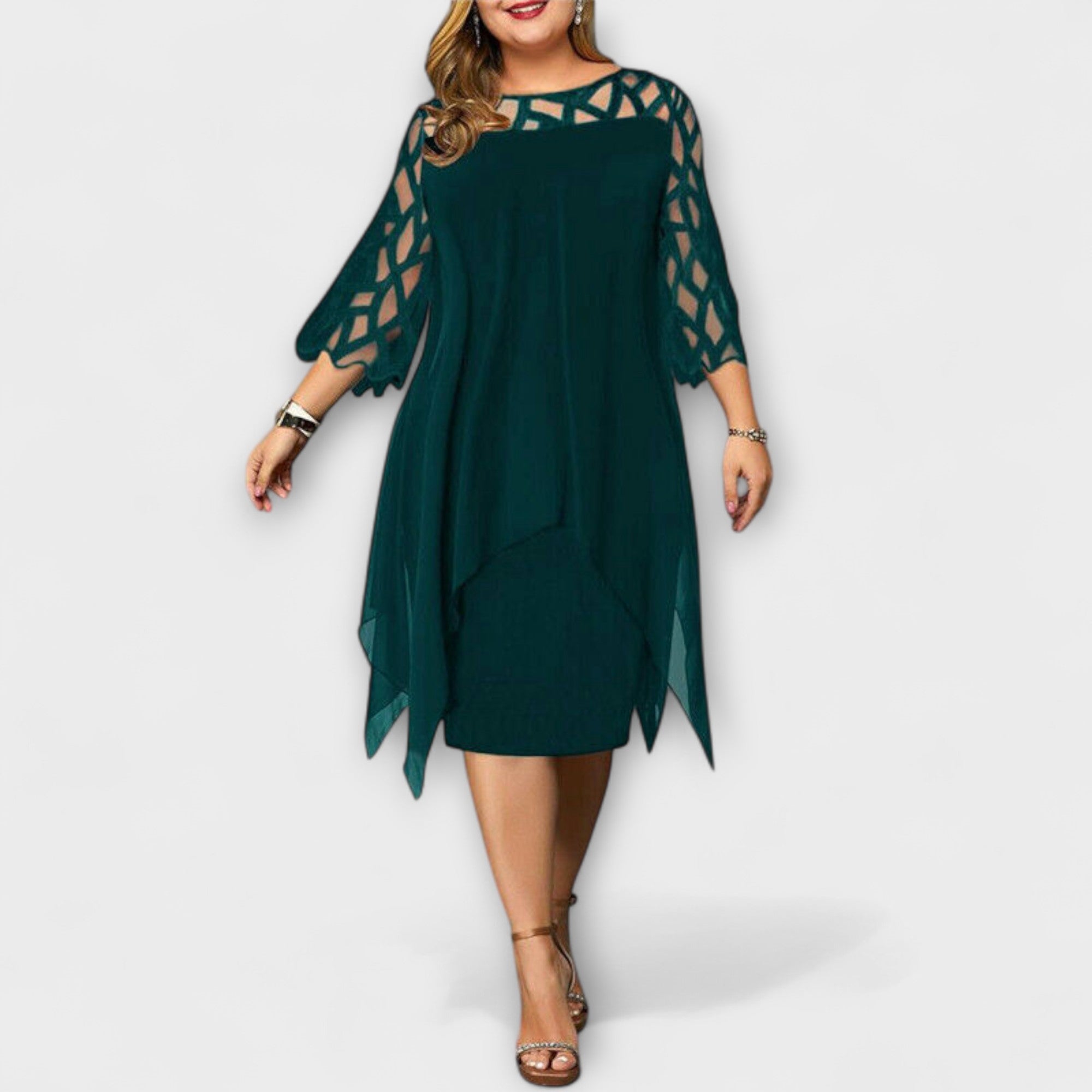 ZUZANA | Stylová Midi Šaty ve Velikosti Plus