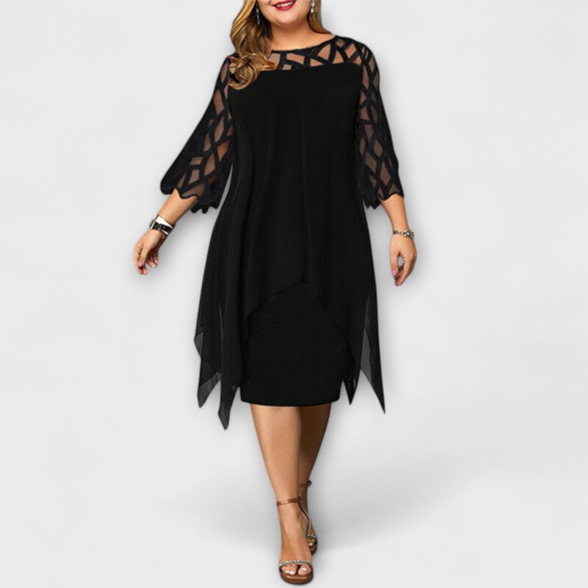 ZUZANA | Stylová Midi Šaty ve Velikosti Plus